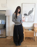 Boli Brushed Button V-Neck Long Sleeve T-Shirt