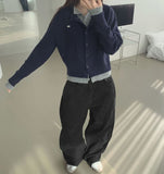 Back Point Adjust Loose Fit Wide 4-Season Cotton Pants