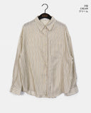 Mepin Stripe Loose Fit Cotton Shirt