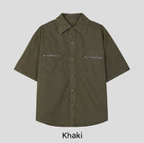 Loib Pig Zipper Short Sleeve Shirt