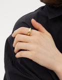 Champagne Full Moon Silver Clean Ring