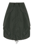 [AG.W] Front Zip Fishtail Balloon Skirt