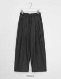 [unisex] Kidem pin tuck banding wide slacks