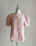 Livel Heart Neck Puff Blouse