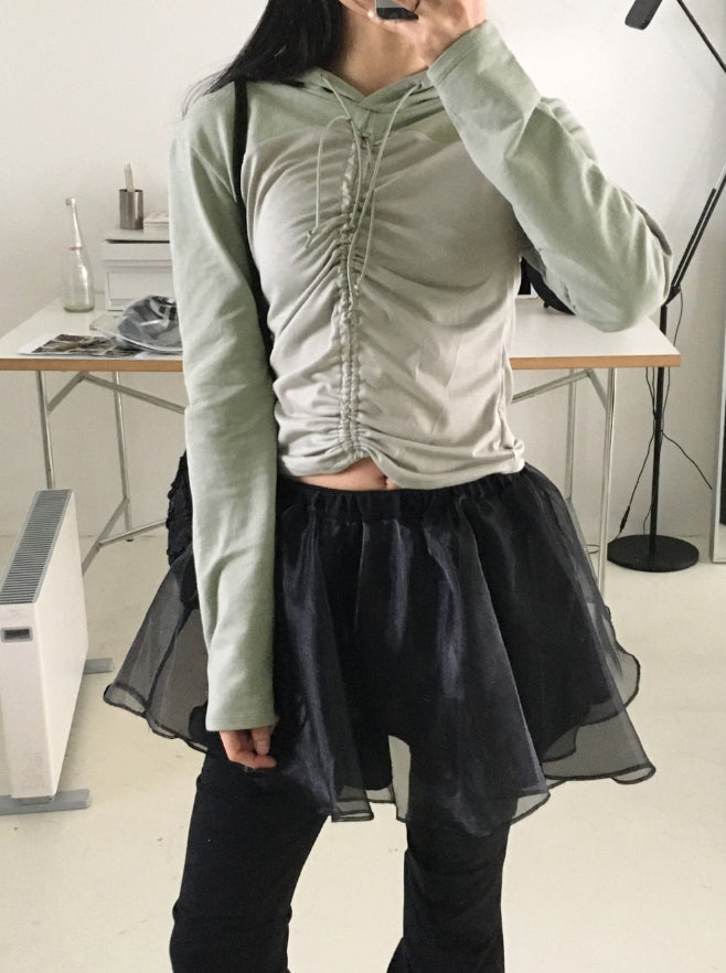 【WONDER WONDER】Weil Organza Layered Flared Mini Skirt Weil Organza Layered Flared Mini Skirt - WONDER WONDER