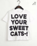 Love Cat Lettering Short-sleeved T-shirt