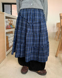 Roheni Banding Check Frill Tiered Long Skirt