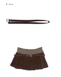 [Belt SET] Saron Corduroy Belt Mini Skirt