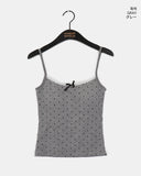 Eder Dot Ribbon Lace Cap Sleeveless