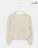 Pimin Angora V-neck long-sleeved knit