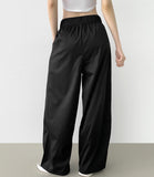 Summer Pin Tuck Long Wide Banding Pants