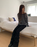 Mui Stripe Round Neck Loose Fit Knit