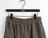 Mutal Roll-Up Button Shirring Slit Wide Training Pants