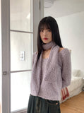 [Wool 20] Bafe Fleece Deep U-Neck Knit Muffler Set