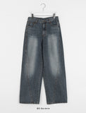 Melsen washing cut wide denim pants