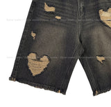Heart Destroyed Bermuda Pants