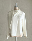 Credi Satin Tie Shawl Blouse