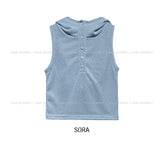 Bare Button Linen Hooded Sleeveless