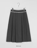 Coendy Banding Lace Pleated Skirt