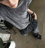Cool Wash Pintuck Linen Denim Pants