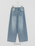 Dalt Side Pintuck Wide Denim Pants