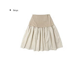 Apyo Stripe Color Matching Banding Tiered Midi Skirt