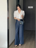Syue Short Sleeve Puff Collar Shirt Blouse