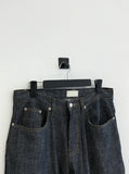 S/S wide fit indigo linen denim jeans
