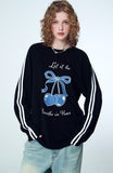 Ribbon Cherry Track Raglan Long Sleeve