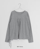 Raneehi Shirring Ribbon Long Sleeve Tee