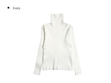 Linu Ribbed Neck Polar Knit Long Sleeve T-shirt