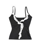 Frill Lace Wrap Slim Sleeveless