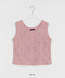 Enges Lace Summer Punching Knit Vest