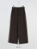 [unisex] Verody banding string vintage line wide fleece pants