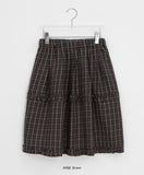 Anon Check Frill Banding Midi Skirt