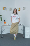 BUTTON CROP Ringer Tee
