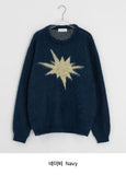 [Unisex] Bealub Star Hairy Over Round Knit