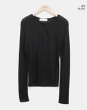 Tenre Layered Tencel Button Long Sleeve T-shirt