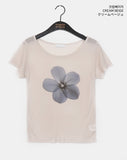 Carmen Flower See-Through Short Sleeve T-Shirt
