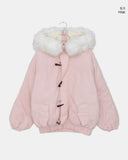 Coron Duffle Balloon Over Fur Hood Zip-up Padding