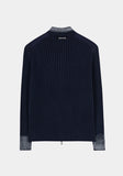 ROUGH WASHED HIGH NECK ZIP-UP CARDIGAN