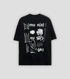 Museum back letter half T-shirts