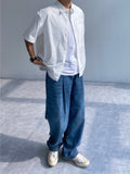 City One-Tuck Semi Balloon Fit Blue Medium Blue Denim Pants