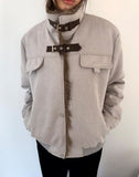 [Fur Lining] Klan Suede Buckle Fur Trimmed Jacket