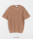 [unisex] Hippon Linen Round Over Short Sleeve Knit - Linen 55%