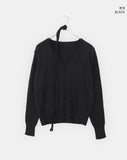 [Strap + Knit SET] Noda Side Button V-Neck Knit Button Cardigan