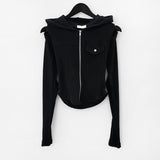 Hep Cutout Warmer Hooded Zip-Up