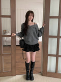 Picker V-neck Loose Cable Knit