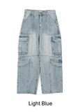 Feline washed cargo denim pants