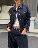Pose No Collar Non-Fade Denim Jacket